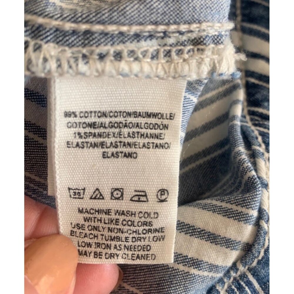 Free People Striped Bellbottom Flared Boho Hippie Retro Raw Hem Pants Size W26 - Picture 6 of 6